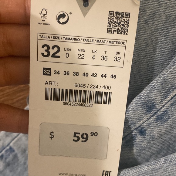 Zara Wide Leg Full Length Jeans - Picture 5 of 6